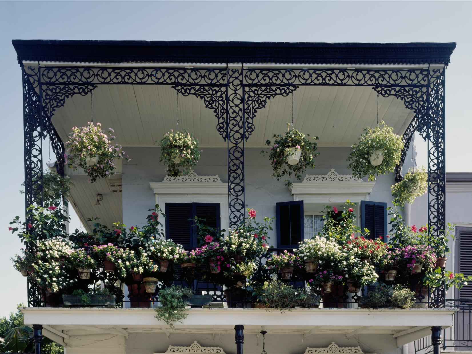 New Orleans balcony with iron railings